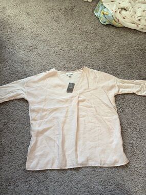 NWT J. Jill Blush V-Neck Long Sleeve Top